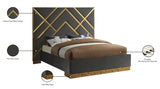 Vector Grey Velvet King Bed from Meridian - Luna Furniture