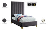 Via Grey Velvet Twin Bed from Meridian - Luna Furniture