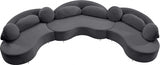 Vivacious Grey Velvet 3-Piece Sectional from Meridian - Luna Furniture