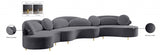 Vivacious Grey Velvet 3-Piece Sectional from Meridian - Luna Furniture