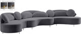 Vivacious Grey Velvet 3-Piece Sectional from Meridian - Luna Furniture