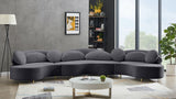 Vivacious Grey Velvet 3-Piece Sectional from Meridian - Luna Furniture