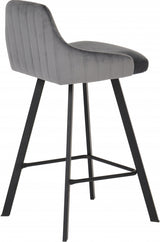 Viviene Grey Velvet Counter Stool, Set of 2 from Meridian - Luna Furniture