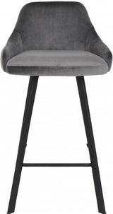 Viviene Grey Velvet Counter Stool, Set of 2 from Meridian - Luna Furniture