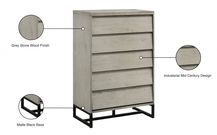 Weston Grey Wood Chest from Meridian - Luna Furniture