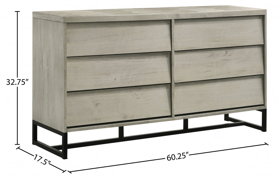 Weston Grey Wood Dresser from Meridian - Luna Furniture