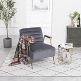 Woodford Grey Velvet Accent Chair from Meridian - Luna Furniture