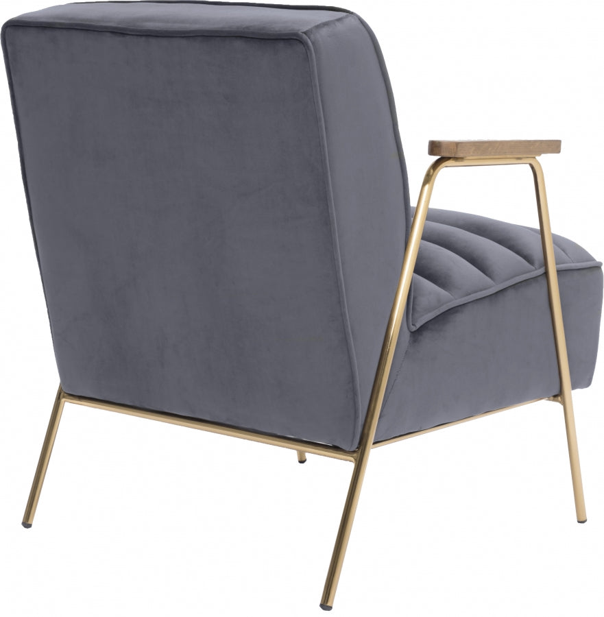 Woodford Grey Velvet Accent Chair from Meridian - Luna Furniture