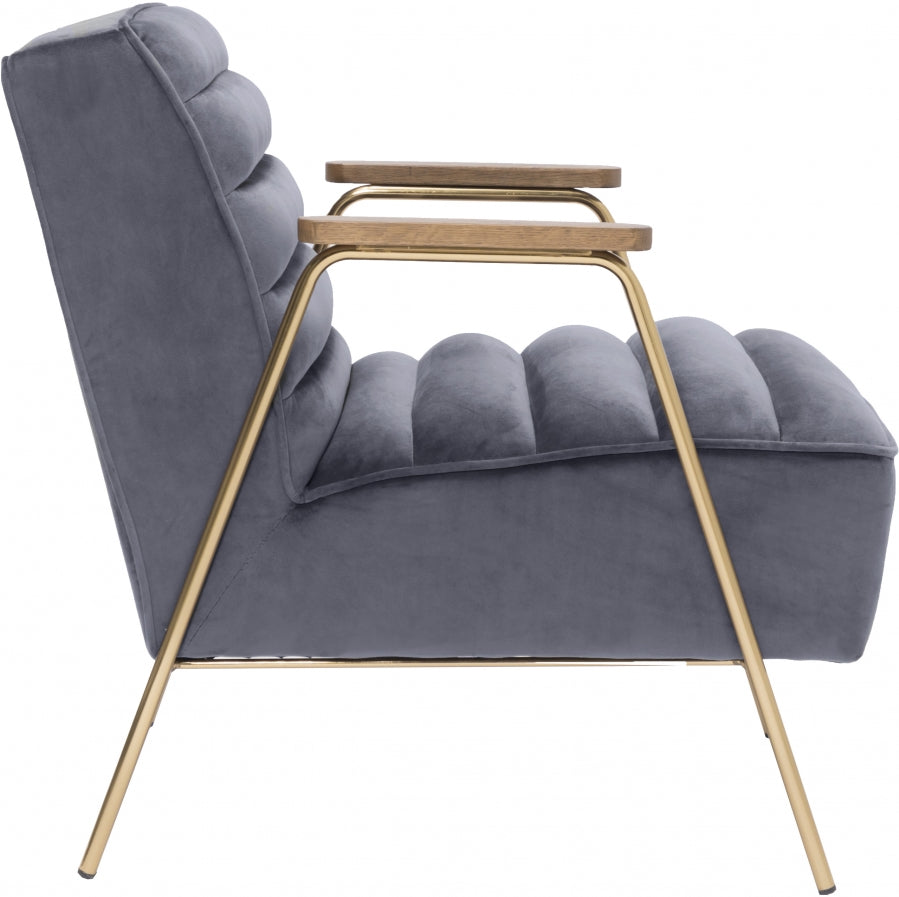 Woodford Grey Velvet Accent Chair from Meridian - Luna Furniture