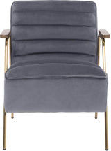 Woodford Grey Velvet Accent Chair from Meridian - Luna Furniture