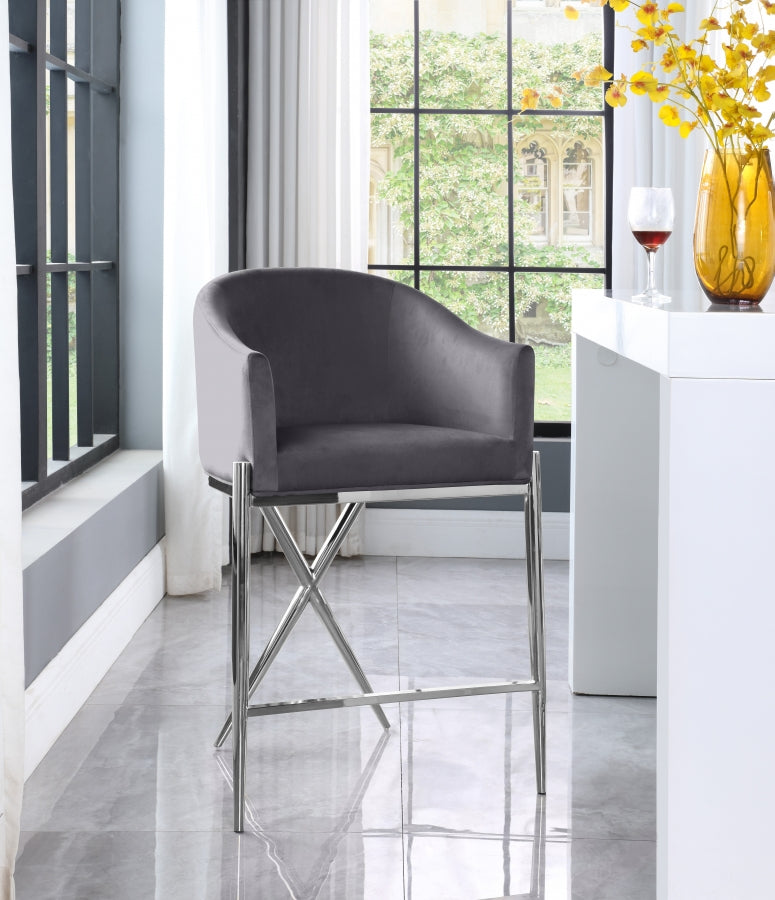 Xavier Grey Counter Stool from Meridian - Luna Furniture