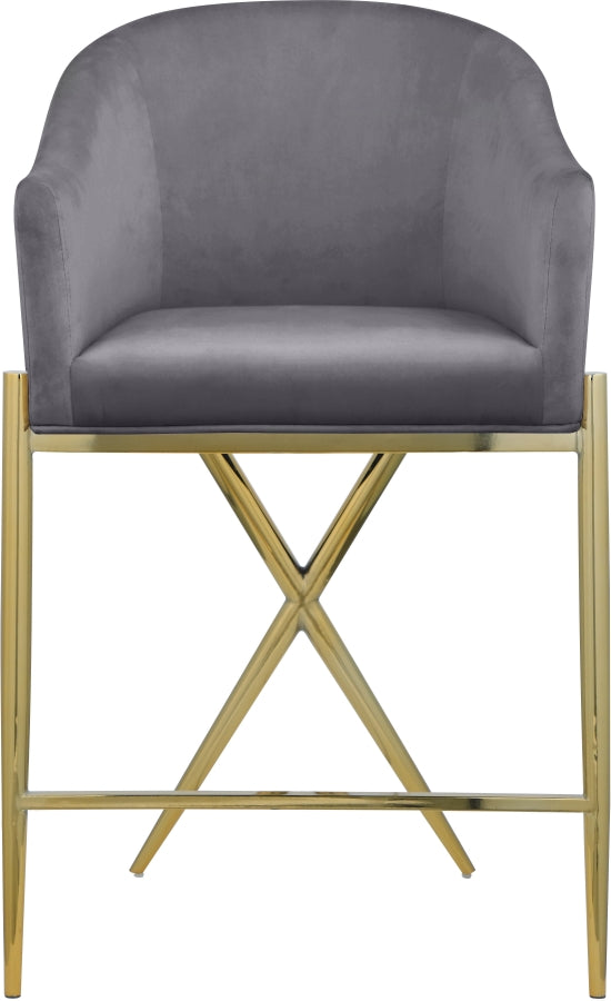 Xavier Grey Counter Stool from Meridian - Luna Furniture