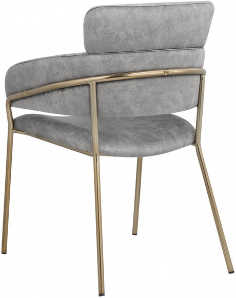 Yara Grey Velvet Dining Chair, Set of 2 from Meridian - Luna Furniture