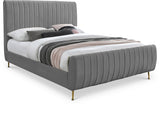 Zara Grey Velvet Full Bed from Meridian - Luna Furniture