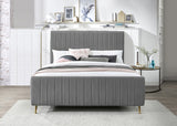 Zara Grey Velvet Full Bed from Meridian - Luna Furniture