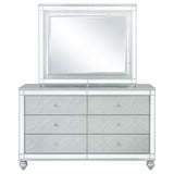 Gunnison 6-drawer Dresser with Mirror Silver Metallic from Coaster - Luna Furniture