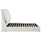 Gwendoline Upholstered Eastern King Platform Bed with Pillow Headboard White from Coaster - Luna Furniture