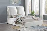 Gwendoline Upholstered Eastern King Platform Bed with Pillow Headboard White from Coaster - Luna Furniture