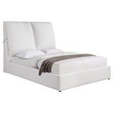 Gwendoline Upholstered Eastern King Platform Bed with Pillow Headboard White from Coaster - Luna Furniture