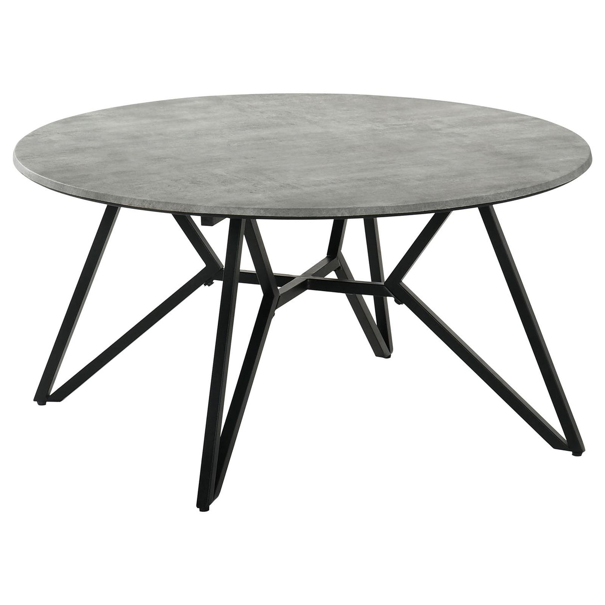 Hadi Cement/Gunmetal Round Coffee Table with Hairpin Legs from Coaster - Luna Furniture