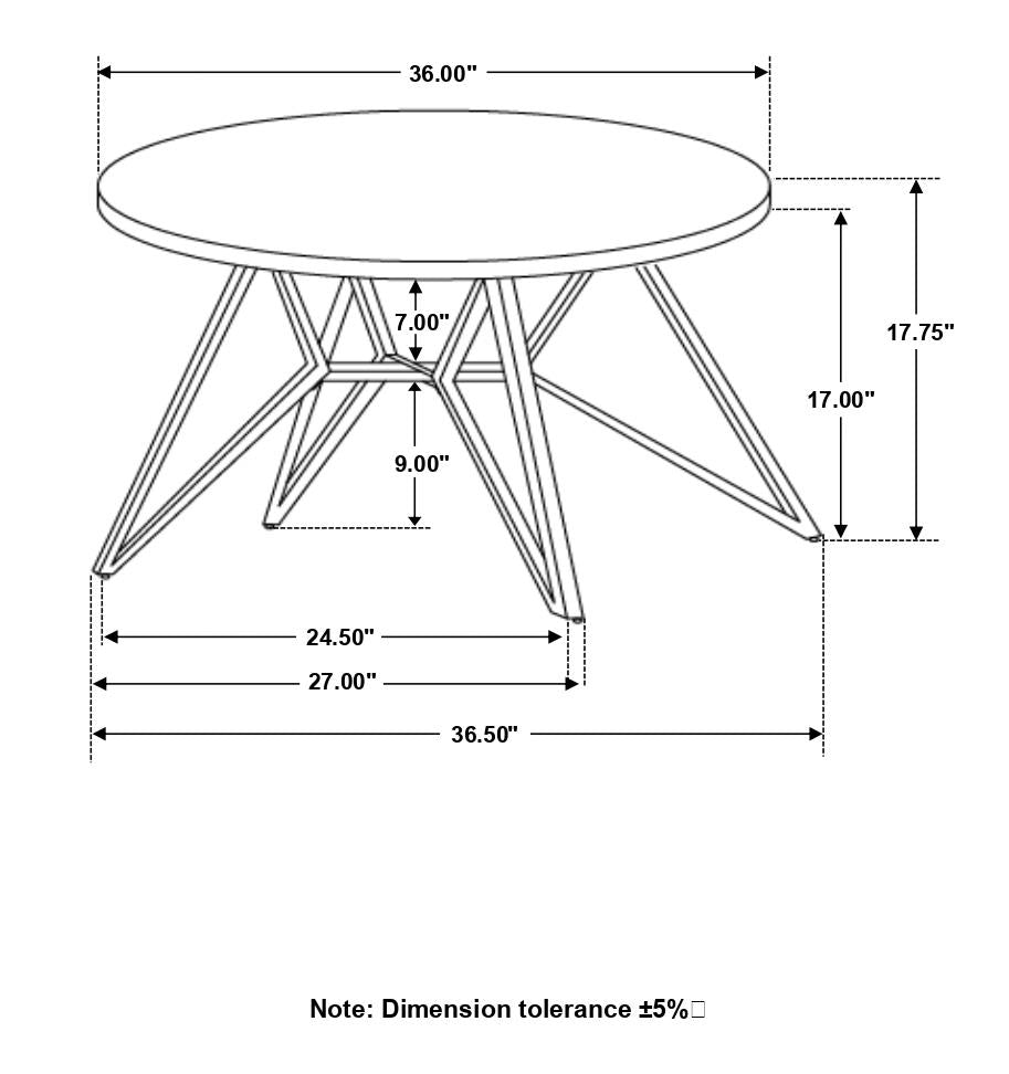 Hadi Cement/Gunmetal Round Coffee Table with Hairpin Legs from Coaster - Luna Furniture