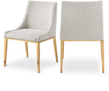 Haines Linen Textured Polyester Fabric Dining Chair Beige from Meridian - Luna Furniture