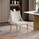 Haines Linen Textured Polyester Fabric Dining Chair Beige from Meridian - Luna Furniture