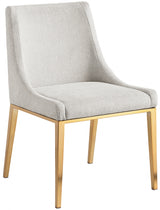 Haines Linen Textured Polyester Fabric Dining Chair Beige from Meridian - Luna Furniture