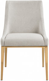 Haines Linen Textured Polyester Fabric Dining Chair Beige from Meridian - Luna Furniture