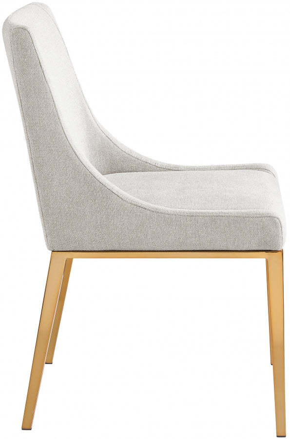 Haines Linen Textured Polyester Fabric Dining Chair Beige from Meridian - Luna Furniture