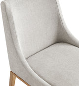 Haines Linen Textured Polyester Fabric Dining Chair Beige from Meridian - Luna Furniture