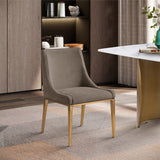 Haines Linen Textured Polyester Fabric Dining Chair Brown from Meridian - Luna Furniture