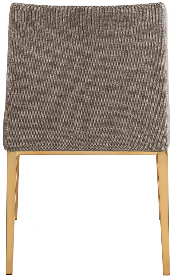 Haines Linen Textured Polyester Fabric Dining Chair Brown from Meridian - Luna Furniture