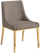 Haines Linen Textured Polyester Fabric Dining Chair Brown from Meridian - Luna Furniture