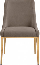 Haines Linen Textured Polyester Fabric Dining Chair Brown from Meridian - Luna Furniture