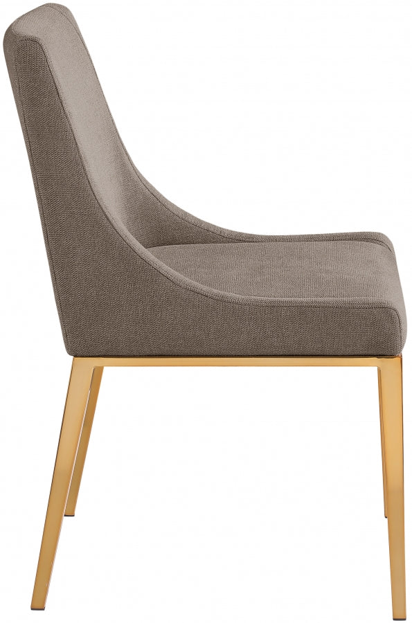 Haines Linen Textured Polyester Fabric Dining Chair Brown from Meridian - Luna Furniture