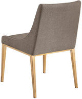 Haines Linen Textured Polyester Fabric Dining Chair Brown from Meridian - Luna Furniture