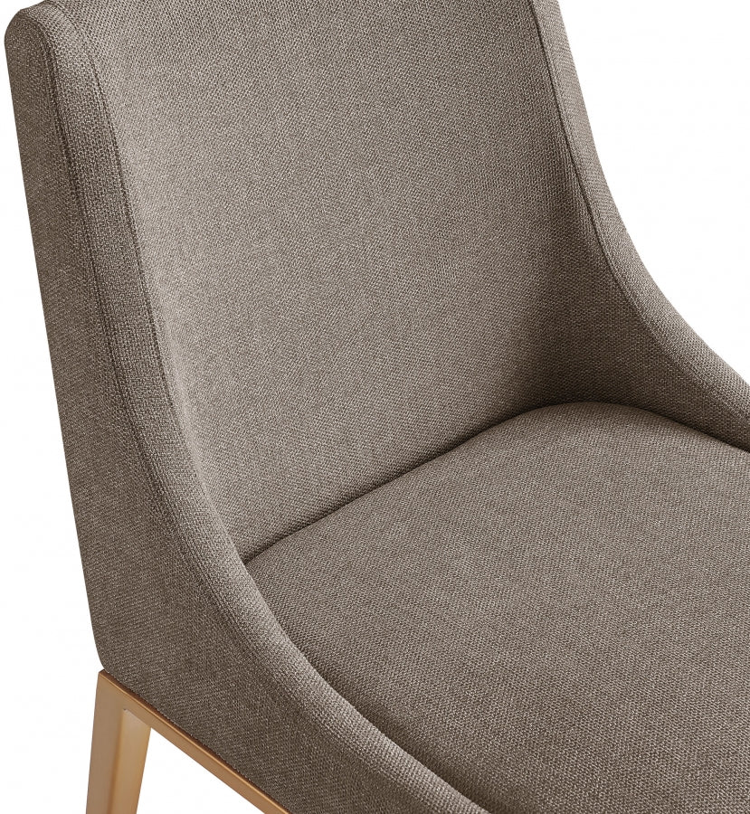 Haines Linen Textured Polyester Fabric Dining Chair Brown from Meridian - Luna Furniture