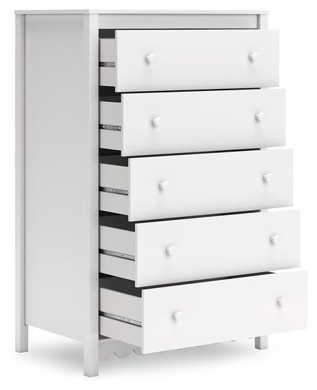 Hallityn White Chest of Drawers - EB1810-245 - Luna Furniture