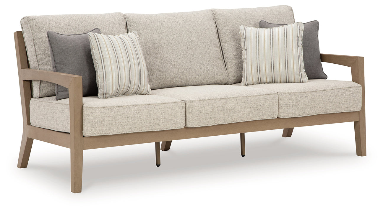 Hallow Creek Driftwood Outdoor Sofa with Cushion - P560-838 - Luna Furniture