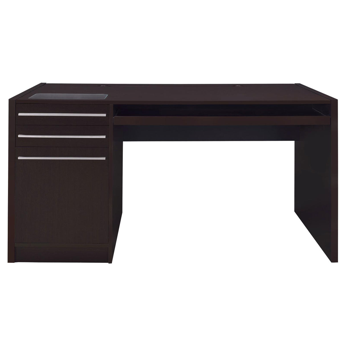 Halston Cappuccino 3-Drawer Connect-it Office Desk from Coaster - Luna Furniture