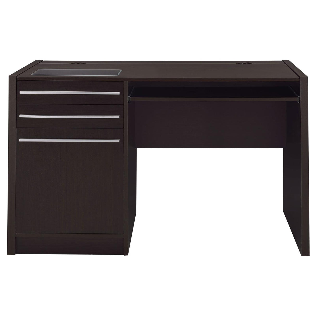 Halston Cappuccino Rectangular Connect-it Office Desk from Coaster - Luna Furniture