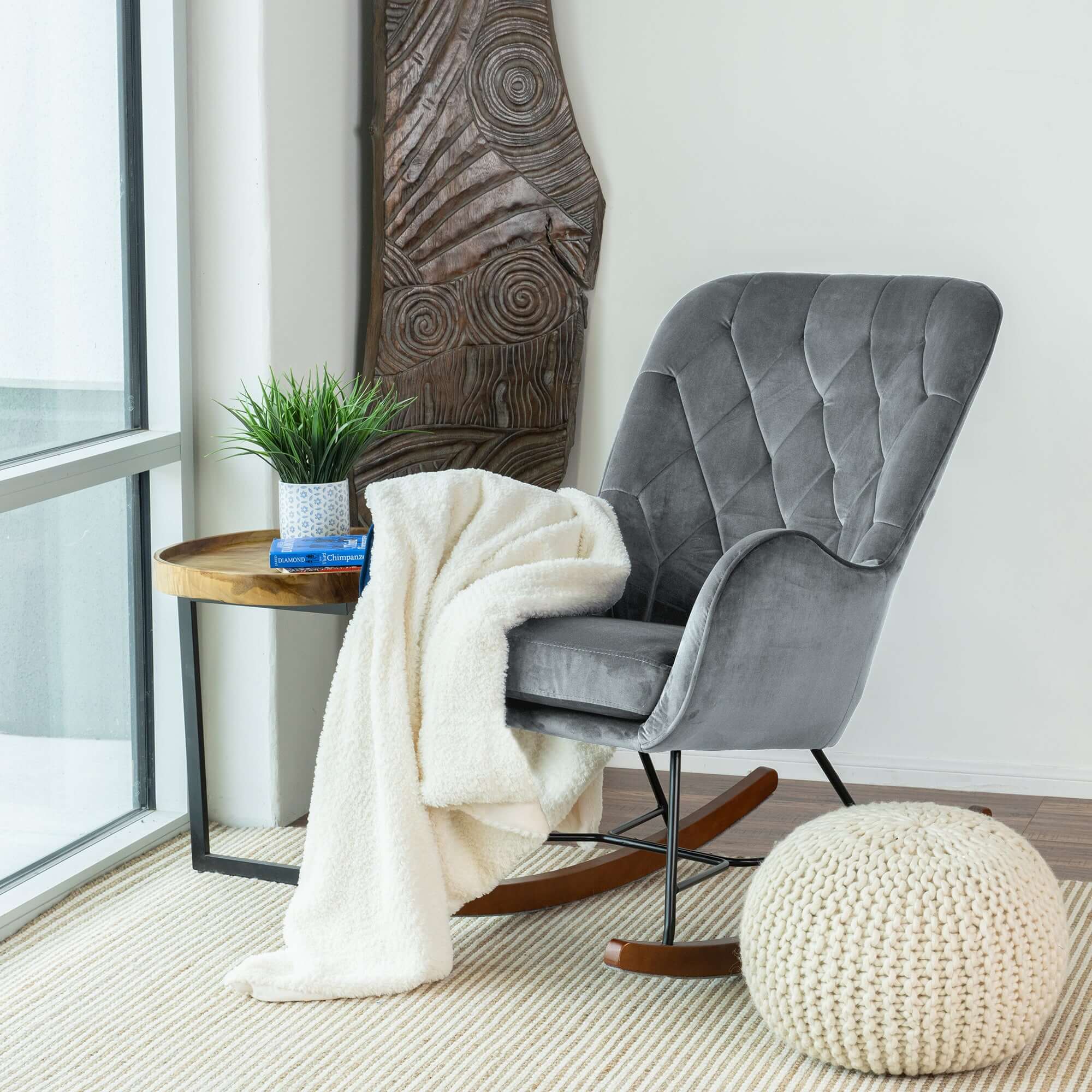 Modern grey fashion rocking chair