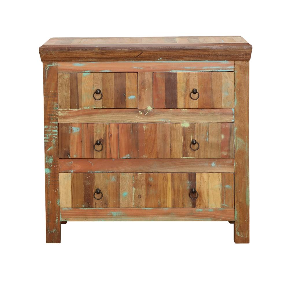 Harper Reclaimed Wood 4-Drawer Accent Cabinet from Coaster - Luna Furniture