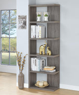 Harrison Weathered Gray 5-Tier Bookcase from Coaster - Luna Furniture