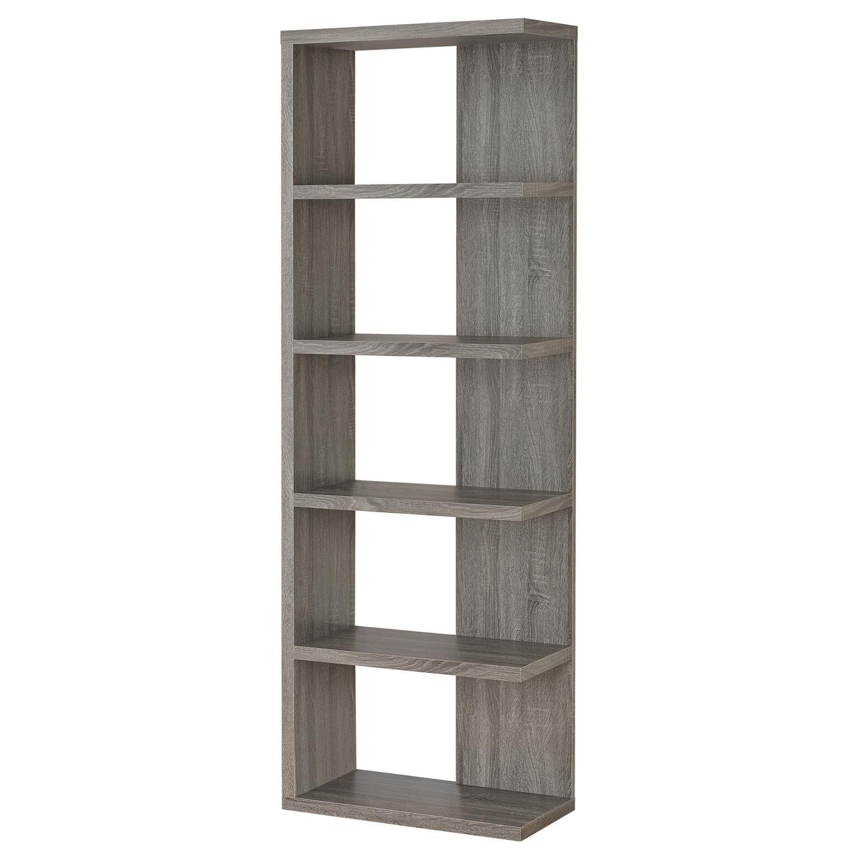 Harrison Weathered Gray 5-Tier Bookcase from Coaster - Luna Furniture