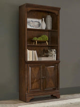 Hartshill Burnished Oak Bookcase with Cabinet from Coaster - Luna Furniture