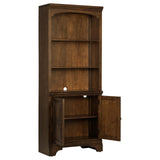 Hartshill Burnished Oak Bookcase with Cabinet from Coaster - Luna Furniture