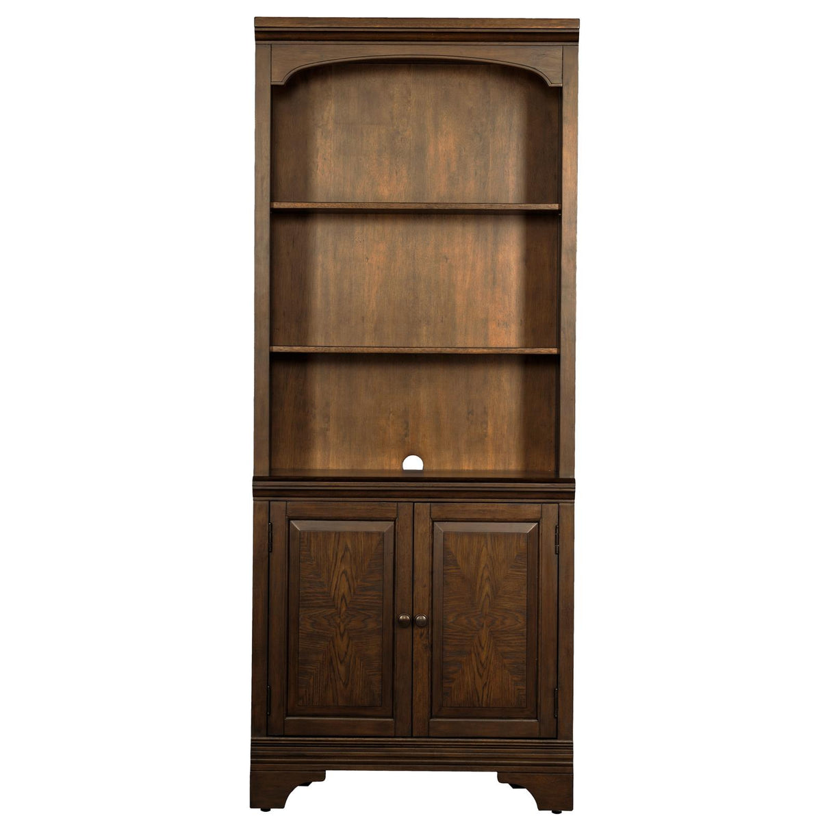 Hartshill Burnished Oak Bookcase with Cabinet from Coaster - Luna Furniture