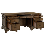 Hartshill Executive Desk with File Cabinets Burnished Oak - 881281 - Luna Furniture